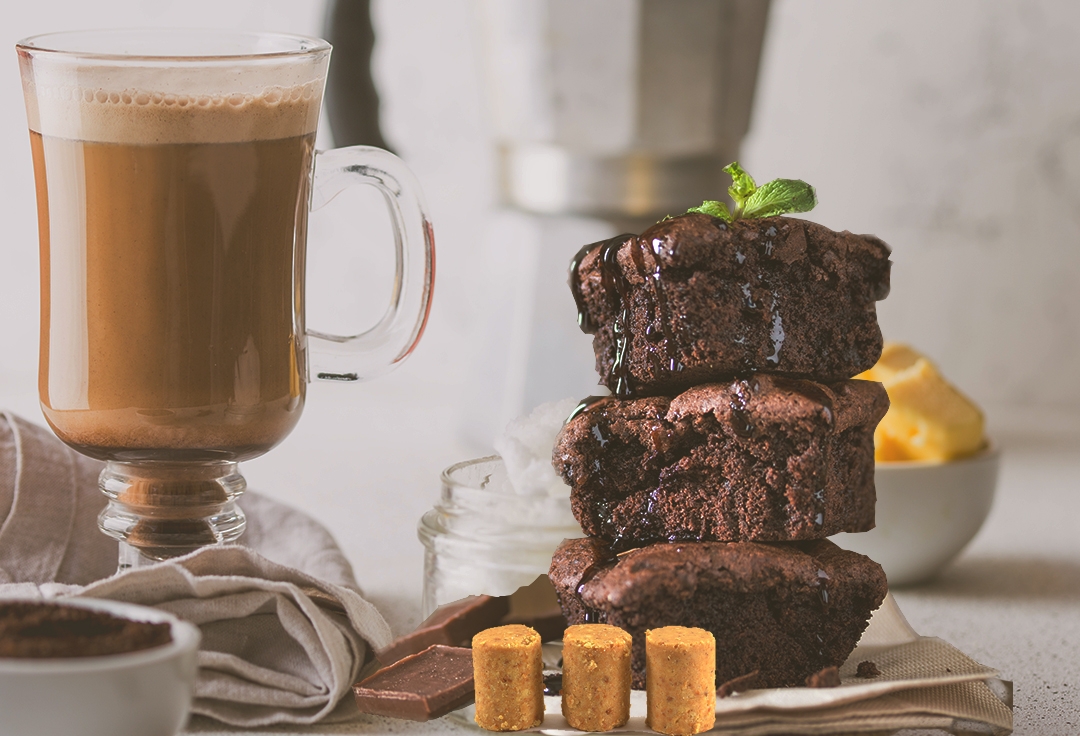 Brownie de café com paçoca